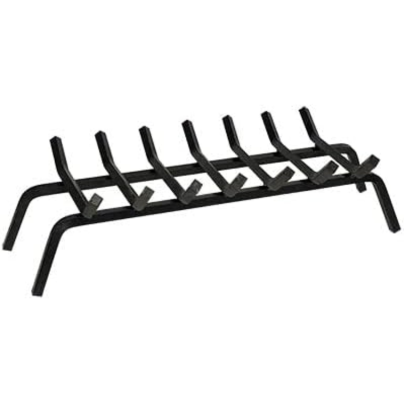 30-Inch Black Wrought Iron Fireplace Grate