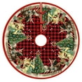 thumbnail image 1 of 30 Inch Christmas Tree Skirt with Festive Red and Green Plaid Design, Decorative Tree Mat for Holiday Home Decor, Xmas Party Supplies, and Ornament Display, 1 of 6