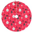 thumbnail image 1 of 30 Inch Christmas Tree Skirt – Velvet Plush Tree Mat, Soft Thickened Polyester with Red Ties, Single-Sided Printing, Available in 30in/36in/48in, Perfect for Holiday Xmas Tree Decoration, 1 of 7