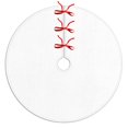 thumbnail image 1 of 30 Inch Christmas Tree Skirt – Velvet Plush Tree Mat, Soft Thickened Polyester with Red Ties, Single-Sided Printing, Available in 30in/36in/48in, Perfect for Holiday Xmas Tree Decoration, 1 of 7