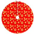 thumbnail image 1 of 30 Inch Christmas Tree Skirt – Velvet Plush Tree Mat, Soft Thickened Polyester with Red Ties, Single-Sided Printing, Available in 30in/36in/48in, Perfect for Holiday Xmas Tree Decoration, 1 of 7