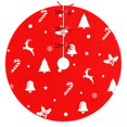 thumbnail image 1 of 30 Inch Christmas Tree Skirt – Velvet Plush Tree Mat, Soft Thickened Polyester with Red Ties, Single-Sided Printing, Available in 30in/36in/48in, Perfect for Holiday Xmas Tree Decoration, 1 of 7