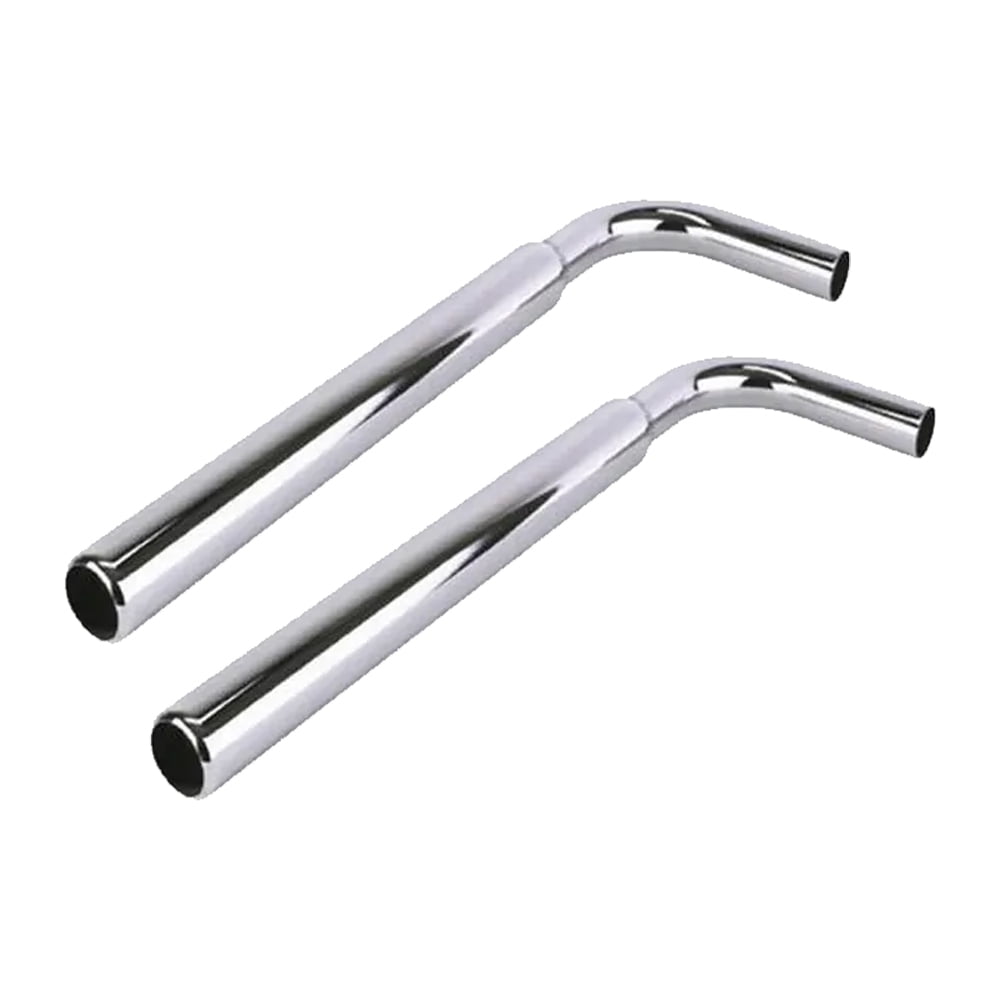30 Inch Chrome Bellflower Exhaust Tip, 2-1/2 Pipe, 1-7/8 O.D. Inlet 2PK