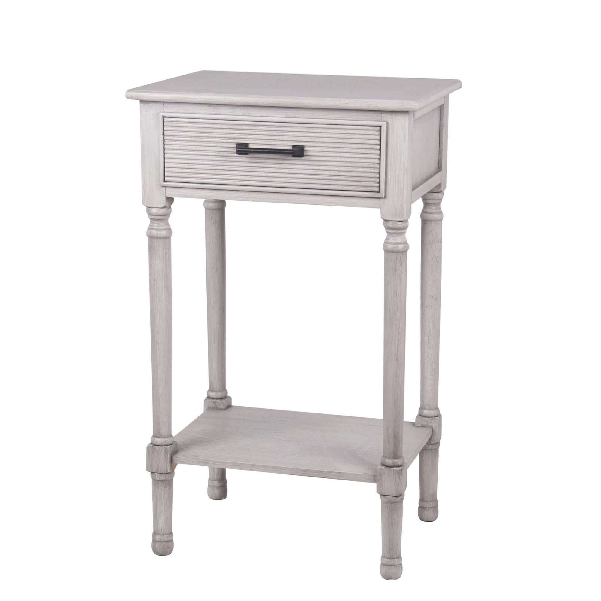 30 Inch Classic Accent End Table with Drawer and Shelf, Metal Handle ...