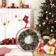 thumbnail image 1 of 30 Inch Clear PVC Christmas Wreath Storage Bag - Transparent Round Holiday Decor Organizer for Wreaths, Garlands & Seasonal Decorations - Includes Carry Handle, 1 of 7