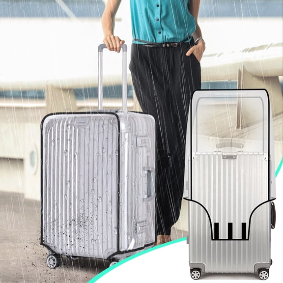 30 Inch Clear PVC Luggage Cover, Waterproof Scratch-Resistant Suitcase Protector with Bottom Sticker for Wheeled Travel Luggage, Clear