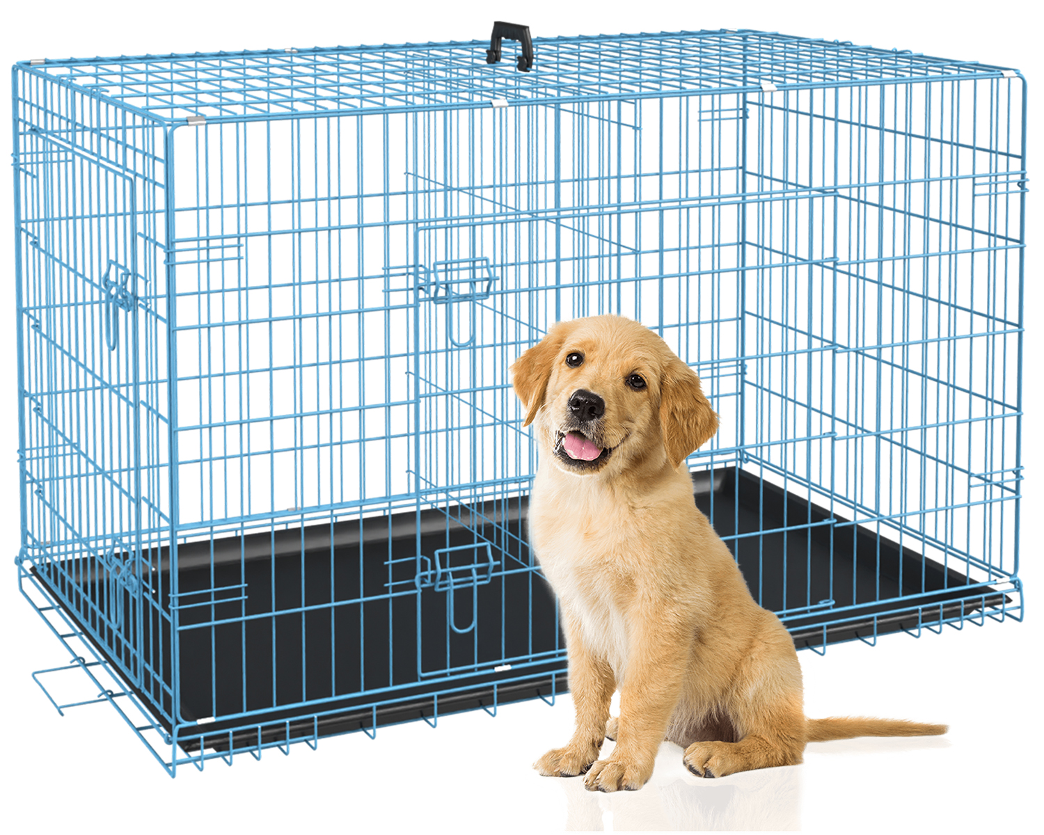 30 Inch Dog Crate for Small Dogs, Folding Metal Wire Crates Dog Kennels