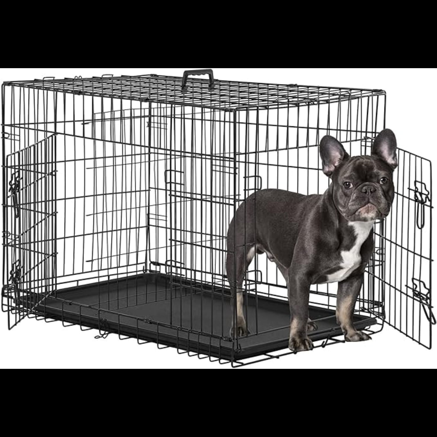 30 Inch Dog Crates for Medium Small Dogs Folding Mental Wire Crates Dog ...