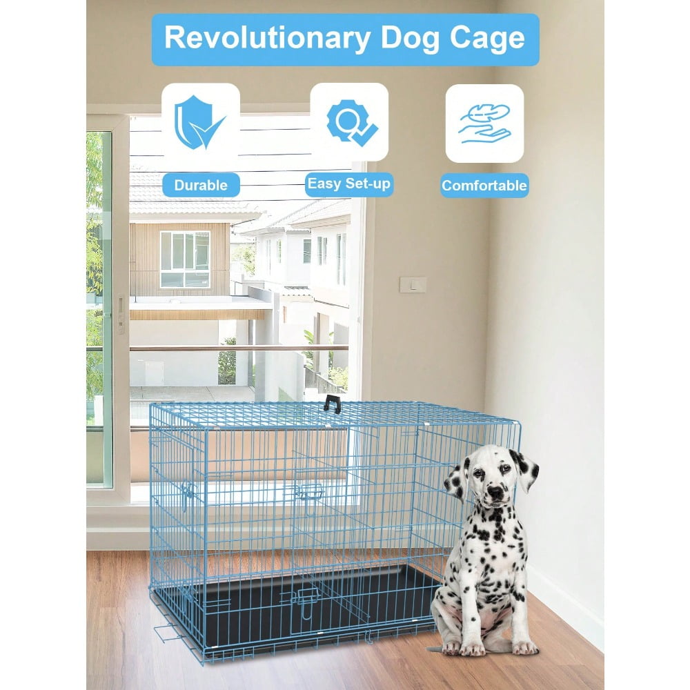 Image showcasing 30 Inch Dog Crates For Small Dogs Folding Mental Wire Crates Dog ...