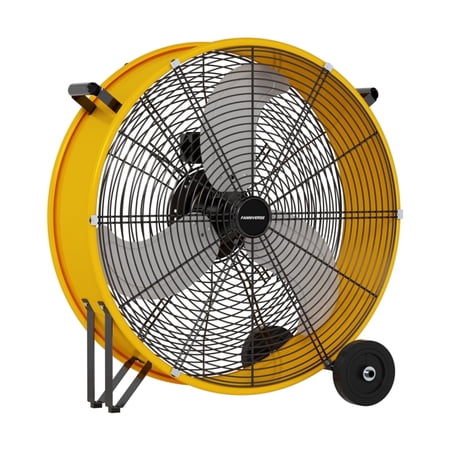 FANNIVERSE Pro Series 30 in 3-Speed High Velocity Drum Floor Fan with Handle Caster