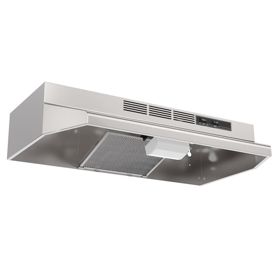 30" Under Cabinet Range Hood Ductless Slim Kitchen Over Stove Vent, 2 Speed Exhaust Fan, Reusable Filter, LED Lights in Stainless Steel