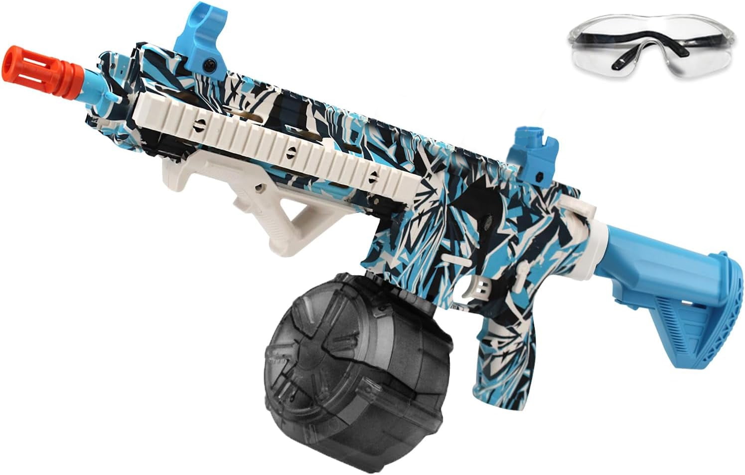 30-Inch Electric Gel Ball Blaster – 10 Rounds/Second, 1000+ Capacity Drum, Manual & Auto Modes Splatter Blaster, Adjustable Stock for 14+ Years Old