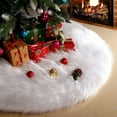 thumbnail image 1 of 30 Inch Faux Fur Christmas Tree Skirt White Plush Skirt for Merry Christmas Party Christmas Tree Decoration, 1 of 6