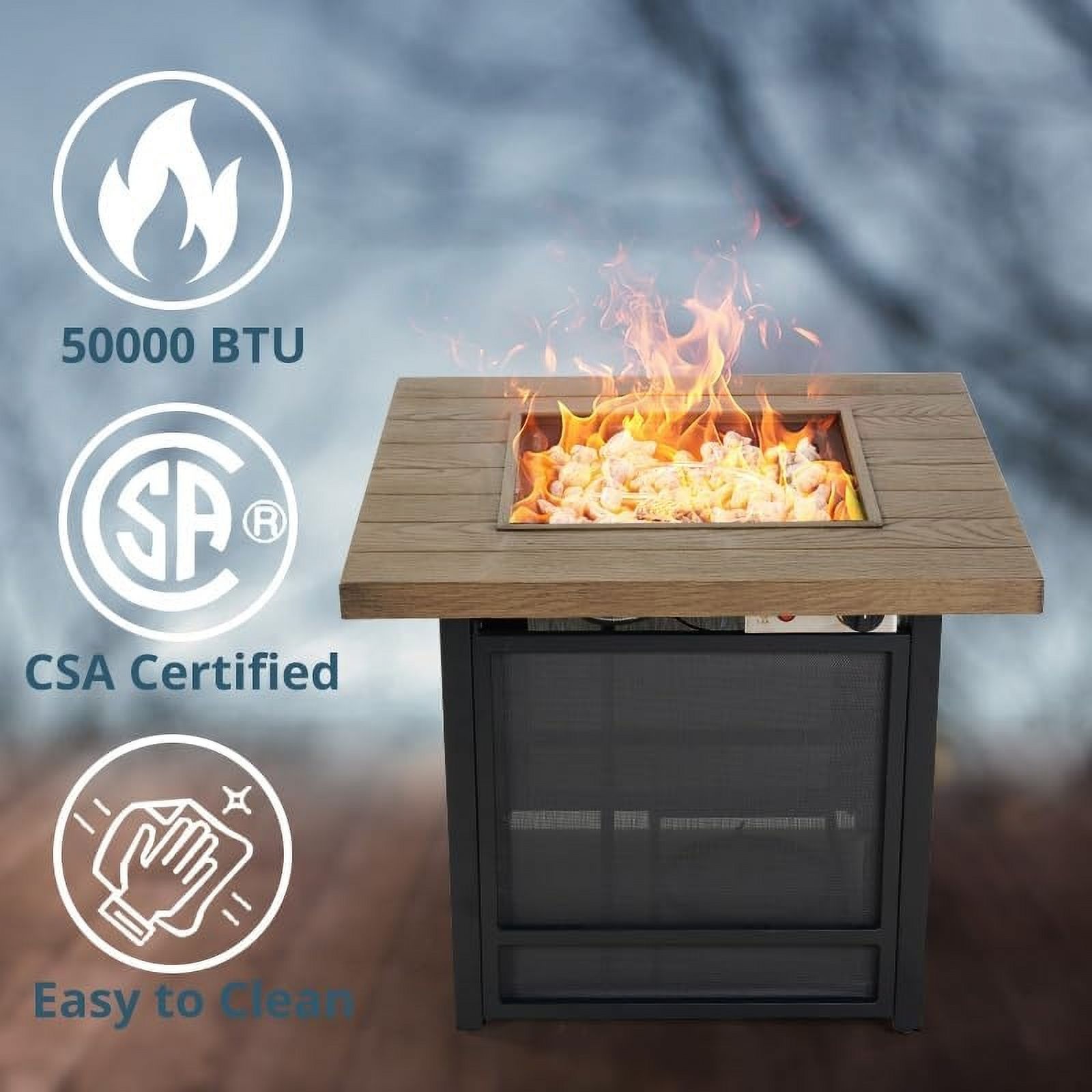 30 Inch Fire Pit Table, Propane Firepit Outdoor Gas Fire Pits Clearance