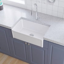 30 Inch Fireclay Farmhouse Sink-30"x 20"White Workstation Reversible Ceramic Farm Apron Front Kitchen Sink, 10 Inch Deep Single Bowl Porcelain Sink with Ledge and Accessories