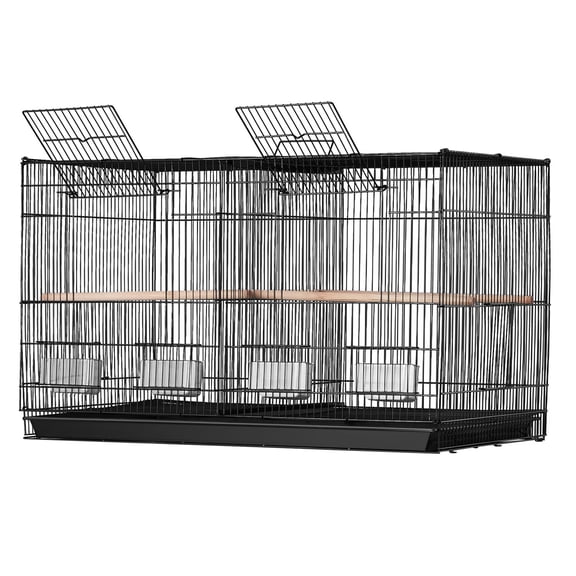 30 Inch Flight Bird Cage Stackable with Divider, Travel Cage with Handle Perches for Parakeets Canaries Small Parrots
