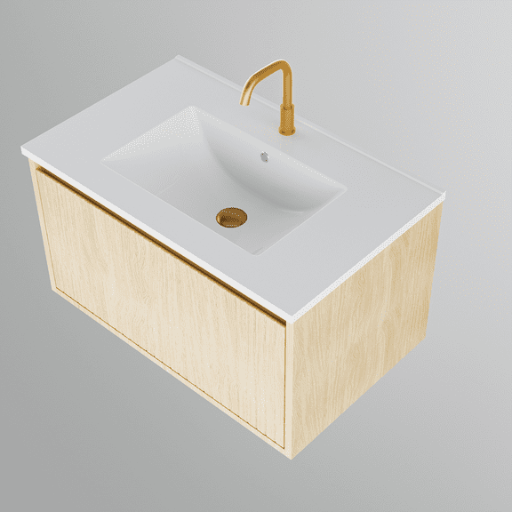 30 Inch Floating Bathroom Vanity Cabinet with Large Drawers and Wall Mounted Design for Modern Space Saving Storage