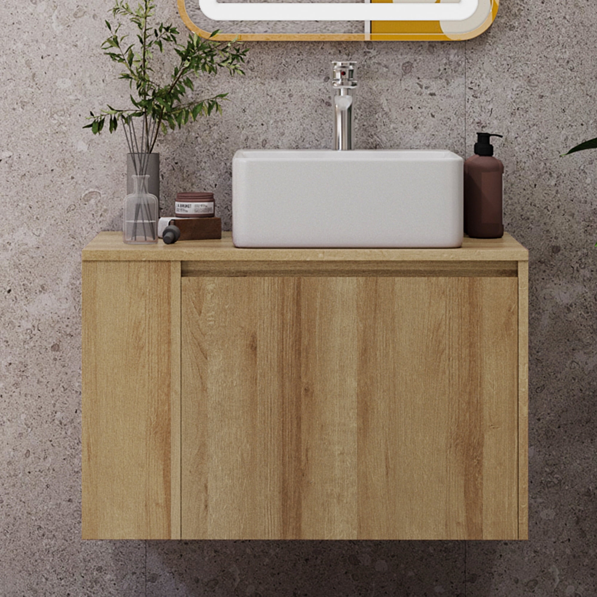 30 Inch Floating Bathroom Vanity with Sink – Wall-Mounted Vanity with ...