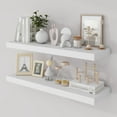 thumbnail image 1 of 30 Inch Floating Shelves, 9.3" Deep Floating Shelf Wall Mounted, 30" Wall Shelves, Rustic Deep Bookshelf, Large Display Shelves & Storage Shelves for Bedroom, Living Room, White, Set of 2, 1 of 7