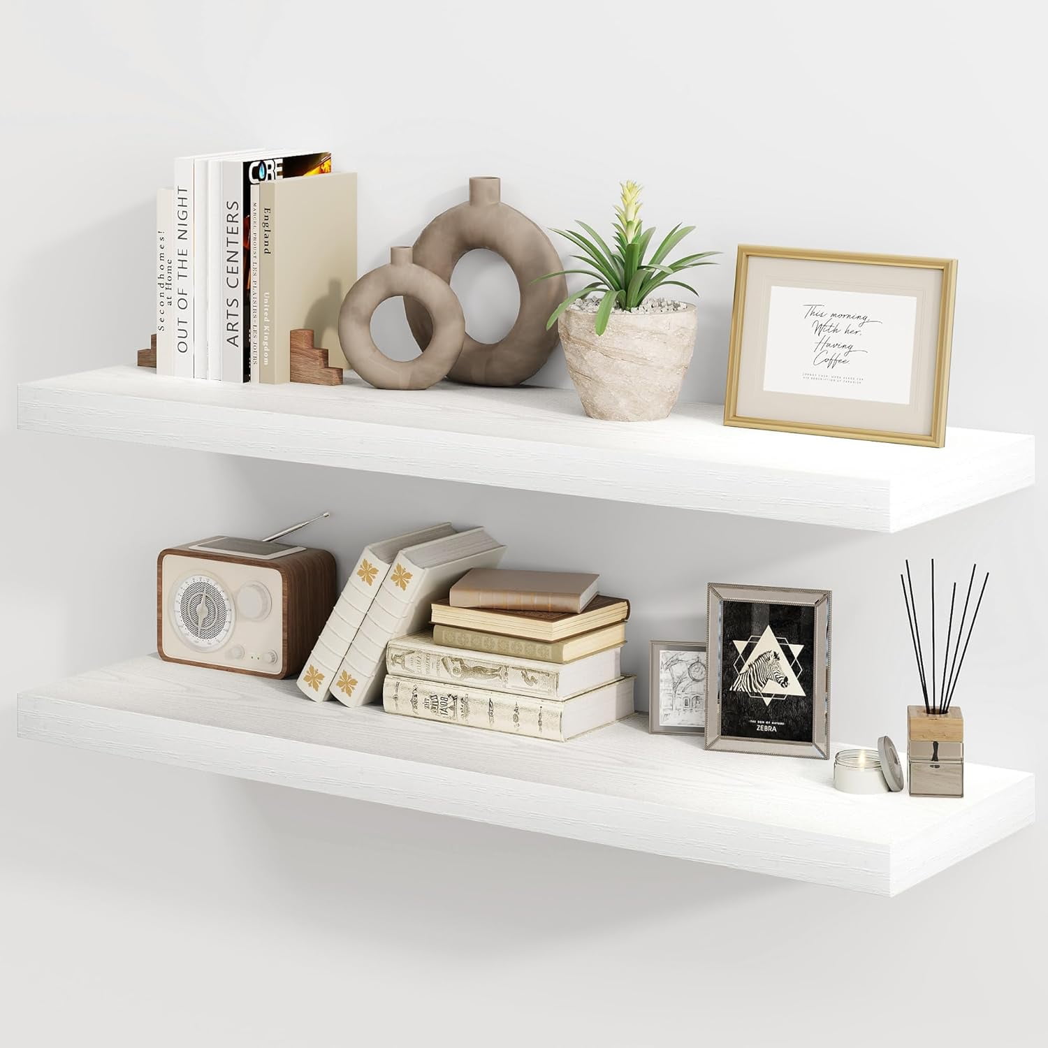 30 Inch Floating Shelves, Rustic Floating Wall Shelves 8 Inch Deep, 30 ...