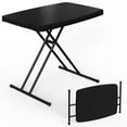 thumbnail image 1 of 30 Inch Folding Table TV Tray, Portable Adjustable Height, X-shaped Frame Portable Work Table, Utility Foldable Desk for Small Spaces, Laptop & Couch, Camping, Black, 1 of 9