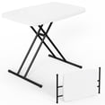 thumbnail image 1 of 30 inch Folding Table TV Tray,  Portable Adjustable Height, Multi-Functional Personal Table,,Utility Foldable Desk for Small Spaces, Laptop & Couch, Camping, White, 1 of 9