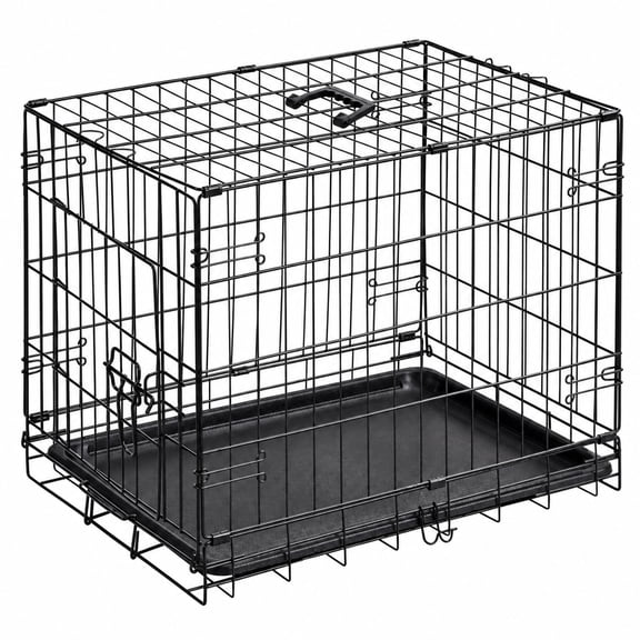 30 Inch Folding Wire Dog Crate with Divider and Tray, 1 Pack