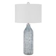 thumbnail image 1 of 30 Inch Glass Table Lamp, Striped Bottle Base, Dimmer, Blue- Saltoro Sherpi, 1 of 5