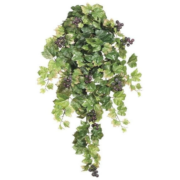 30 Inch Grape Leaf Hanging Bush x9 with Grapes - Qty of 6