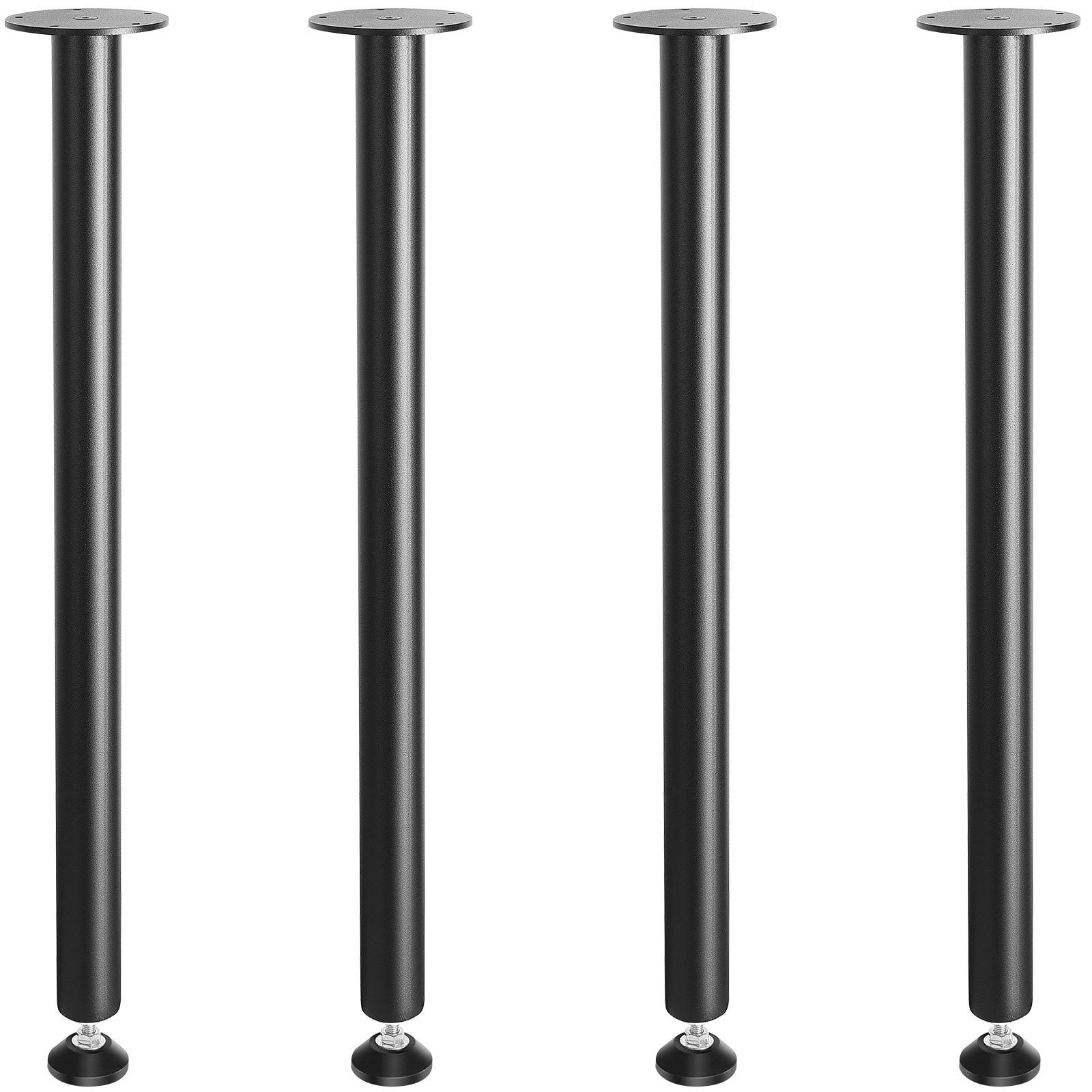 30 Inch Heavy Duty Adjustable Table Legs, Solid Steel Black Frame, 4 ...