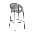 thumbnail image 1 of 30 Inch Indoor Outdoor Bar Stool with Rounded Rope Woven Seat, Gray, 1 of 5