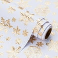 thumbnail image 1 of 30 Inch Jumbo 3D Kraft Christmas Wrapping Paper - 30 Inch x 16.5 Feet - Gold and White Snowflake Wrapping Paper with Embossed Perfect for Christmas, Holiday, Party Celebration, 1 of 14