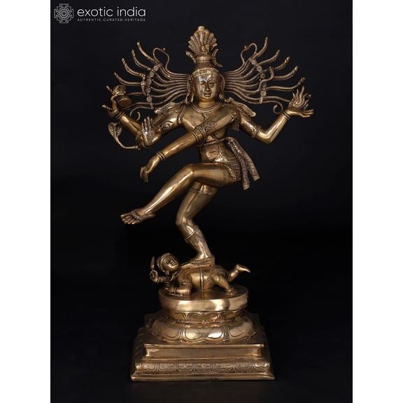 30 Inch Large Nataraja Dancing Lord Shiva Brass Statue - Cosmic Dance Performance