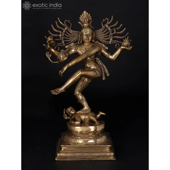 30 Inch Large Nataraja Dancing Lord Shiva Brass Statue - Cosmic Dance Performance