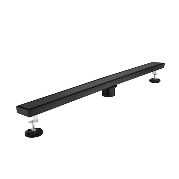 30-Inch Linear Shower Drain with Hair Strainer and Leveling Feet, Stainless Steel Tile Insert Cover for Bathroom Remodel