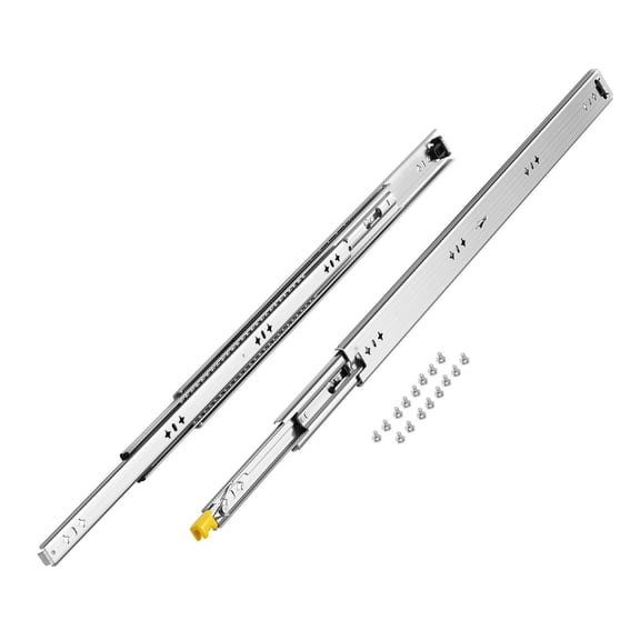 30-Inch, Locking Drawer Slides (Pair) - 250 lbs Load Bearing, Side Mount Ball Bearings, Three Segments Fully Retractable