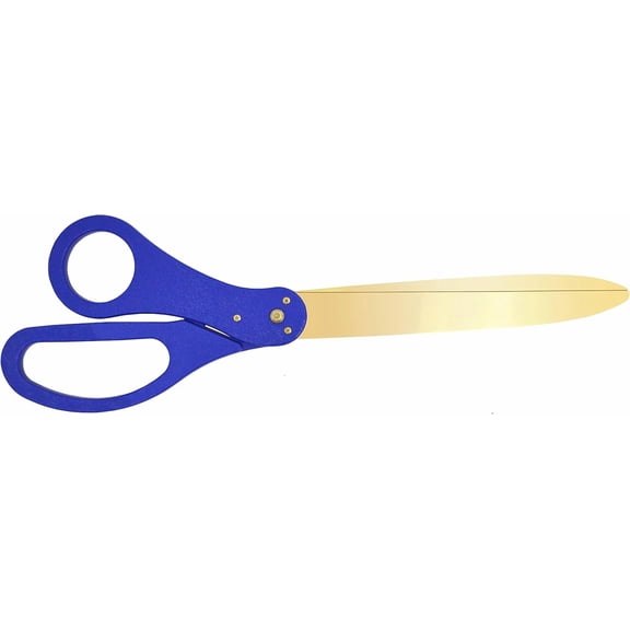 30 Inch Long Gold Color Steel Blade Ribbon Cutting Scissors (Blue)