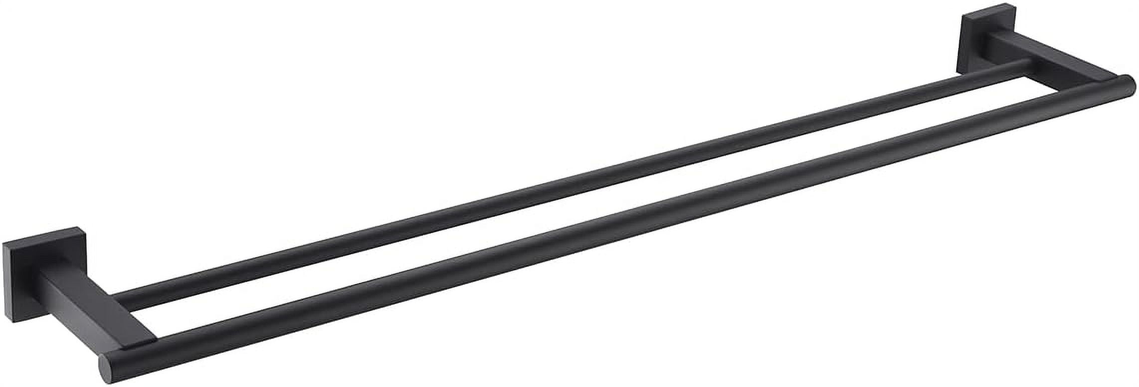 30-Inch Matte Black Stainless Steel Wall Mounted Double Towel Bar