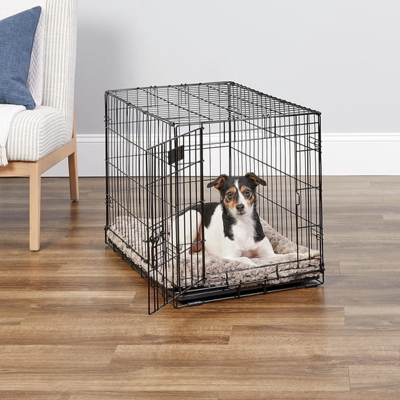 30-Inch for Medium Breeds, 21-40 lbs, Single Door Folding Dog Crate with Divider Panel, Leak-Proof Tray & Secure Latch, Portable, Durable & Easy to Assemble