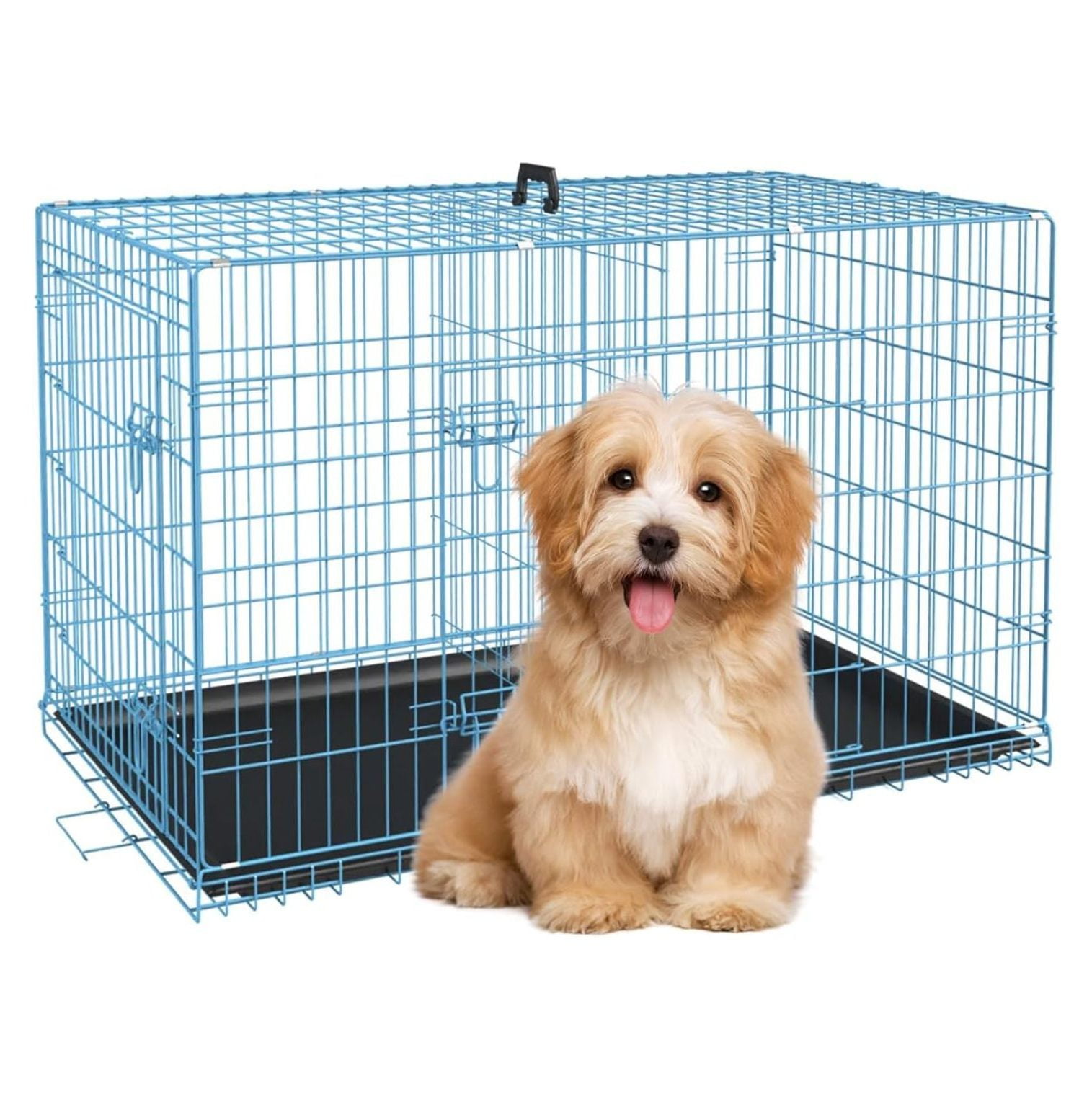 30 Inch Medium Dog Crate, Dog Kennel Metal Wire Folding Dog Crates for Medium Dogs, Dog Cage
