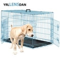 thumbnail image 1 of 30 inch Dog Crates for Small Dogs Puppy Crate Foldable Metal Dog Crate Small Dog Kennel Indoor Dog Cage for Small Dog 10-30 Pounds, Blue, 1 of 6