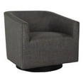 thumbnail image 1 of 30 Inch Modern Swivel Accent Chair Handcrafted Ash Wood Gray Polyester- Saltoro Sherpi, 1 of 5