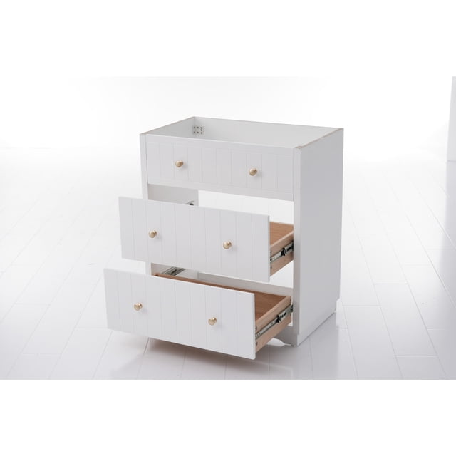 30 Inch Modern White Bathroom Vanity without Sink, Cabinet Only, Bathroom Vanity Cabinet with 2 ...