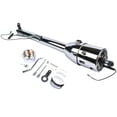 thumbnail image 1 of 30 Inch Polish Stainless Steel Floor Shift Steering Column with 9 Hole Wheel Adapter Switch Automatic No Key Silver, 1 of 11