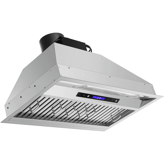 30 Inch Range Hood Insert, 900 CFM Stainless Steel Kitchen Vent with Touch & Remote, LED Lights, Convertible Ducted/Ductless, ETL Listed