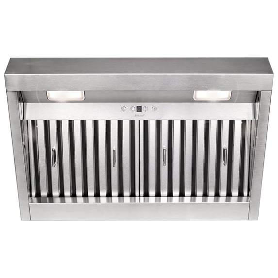 Akicon 30 Inch Range Hood Insert, Stainless Steel 6" Ducted Insert/Built-in Kitchen Vent Hood with 600 CFM Suction, Dimmable LED Lights and Dishwasher Safe Filters, 3 Speed, Cool White