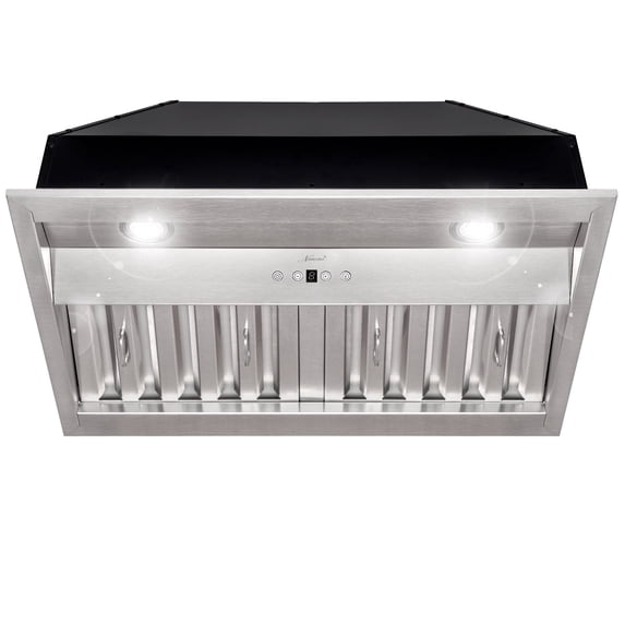 Akicon 30 Inch Stainless Steel Range Hood Insert, 600 CFM Ducted Built-in Vent Hood, Ultra Quiet, Dimmable Cool & Warm Dual LED Lights, Dishwasher Safe Filters