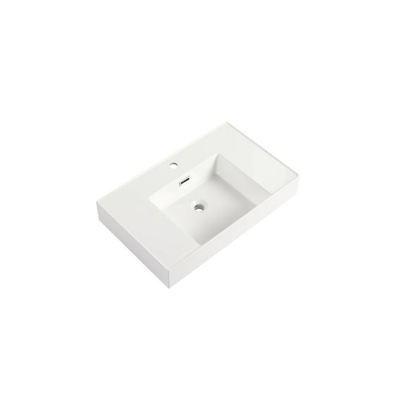 30-Inch Resin Vanity Top for Bathroom | Escape from Traditional Countertop with Gel Basin Design | Gel-Coated Material, Not Prone to Scratch or Deform | Stain-Resistant Surface Saves Cleaning Time