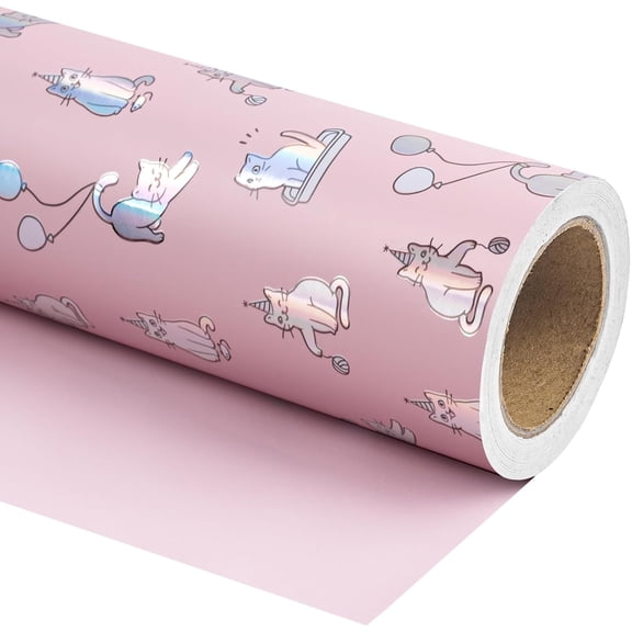 30 Inch Reversible Wrapping Paper Roll - 30 Inch X 100 Feet Jumbo Roll Beautiful Rose Design, Perfect for Wedding, Valentine's Day, Mother's Day and More Occasions