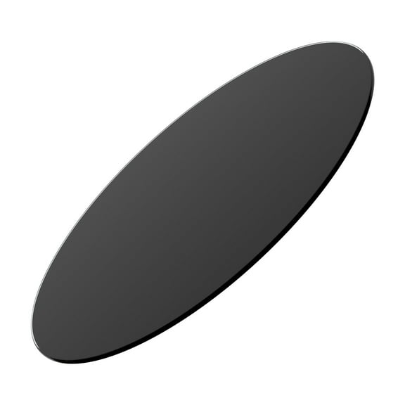30" Inch Round Tempered Glass Table Top Black Glass 1/4" Inch Thick Round Polished Edge